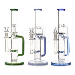 12 Inches Mixed Colour Glass Hookahs Water Pipes Straight Tube with Recycler Perc Bongs