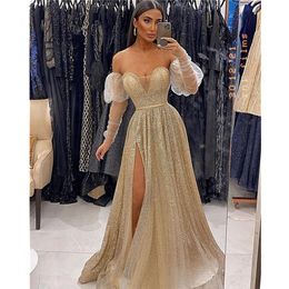 Dresses Women Prom Elegant Evening Dress Long Sleeves Illusion Satin Sexy Graduaton Party Vestido De Gala