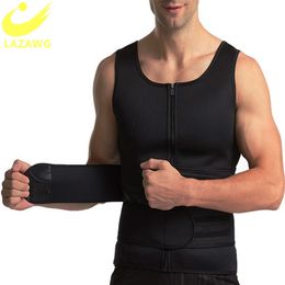 Men Sauna Corset Vest Neoprene Waist Trainer Body Shaper Belt Slimming Corsets Underwear Workout Weight Loss Shirt
