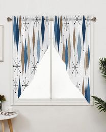 Curtain European Mediaeval Geometry Rhombus Curtains For Bedroom Window Living Room Triangular Blinds Drapes