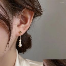 Dangle Chandelier Earrings Minar Elegant Baroque Faux Pearl Tassel Earring For Women Gold Colour Long Chain Hanging Drop Every Day Jewe Oto3G