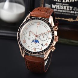 men watch watches high quality designer watches 43 MM logo O M G Quartz luxury watch Leather Strap Steel Strap women watch designer with box and sapphire glass