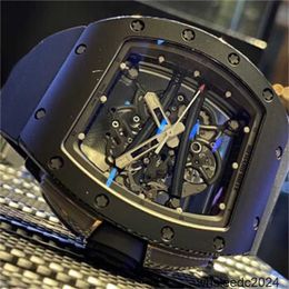 Richardmill Mechanical Watches Miler Sport Watch Richardmill Mens Manual Mechanical 5023x427mm Mens Watch RM6101 Black Ceramic Grey Track Global Limited of 1 HBY4