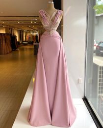 Sexy Evening Dress Sequins Pleats Overskirt Prom Gowns Women Formal Wear Second Reception Dresses