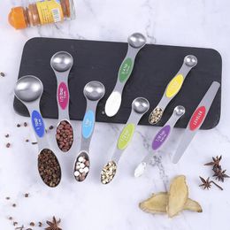 Baking Tools Magnetic Double Head Measuring Spoon 8-piece Stainless Steel Tool Scale For Seasoning Storage