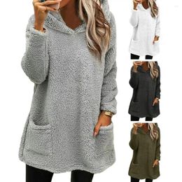 Women's Hoodies Women Lightweight Hoodie Soft Cosy Mid-length With Double-sided Plush Warm Loose Fit For Ladies