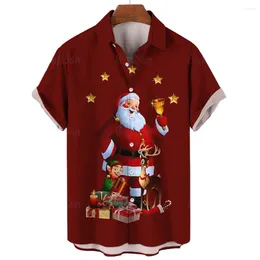 Men's Casual Shirts Cross-border Wholesale Christmas Printed Short-sleeved Shirt 3D Loose