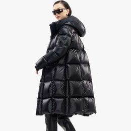 New Black Gold Upgrade 2023 Winter Long Rubik's Cube Matte Goose Down Coat Thickened Couple Free Down Coat