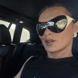 Açık Gözlük 2023 Yeni Moda Y2K Rimless One Piece Güneş Gözlüğü Kadın Marka Vintage Punk Yıldız Güneş Gözlükleri Kadın Açık Mekan Gözlük Tonları Oculos YQ231208