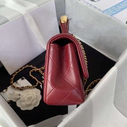 7A New Top Quality Ladies crossbody Designer Luxury 22B Metal Handle Mini Handbag Classic Fashion Sheepskin Name Brand 20CM Flip Bag Original Gift BChannel