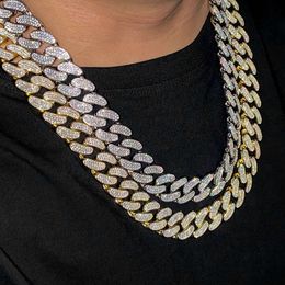 Gioielli di moda di lusso Collana rapper in argento S925 con catena cubana Vvs Moissanite di grandi dimensioni da 20 mm