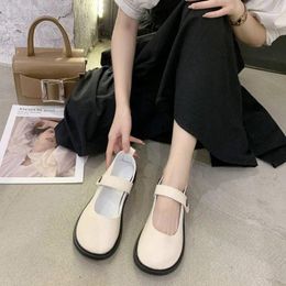 Dress Shoes Cute Gothic White Mary Jane Low Heel Elegant Ladies Summer Footwear Japanese Style Lolita For Women 2023 Round Toe Kawaii