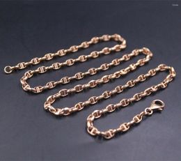 Chains Pure 18K Rose Gold Chain Men Women 3.5mm Anchor Link Necklace 7.8g 20inch