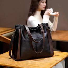 Evening Bags Large Capacity Handbag Soft Leather Crossbody Bag Ladies Bucket Retro Tote Luxury Satchel and Purse 231207