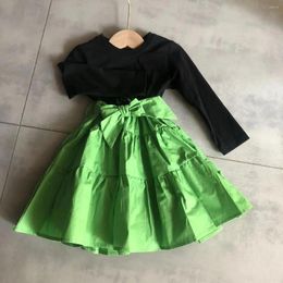 Girl Dresses High-end Customised Autumn Girls Short Sleeve T-shirt Skirts 2in Sets Children's Summer Clothes
