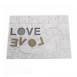 Party Favour A4 Sublimation Blank Puzzle Creative Love 47 Pieces Mdf Heat Transfer Jigsaw Toy Diy Valentines Day Gift Drop Delivery H Dhodc