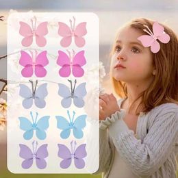 Hair Accessories Ncmama 2Pcs Pu Leather Butterfly Bows With Clips For Baby Girls Cute Handmade Bowknote Hairpin Barrettes Toddler Headwear