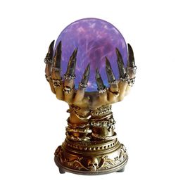 Decorative Objects Figurines Creative Glowing Halloween Crystal Ball Deluxe Magic Skl Finger Plasma Spooky Home Decor Drop Deliver Ot5Ps