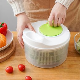 Fruit Vegetable Tools Household Vegetable Dehydrator Creative Manual Water Salad Spinner Fruit Drain Basket Dryer Hand Crank Kitchen Household Gadget 231207