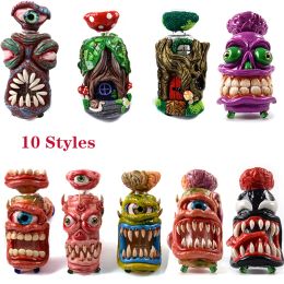Halloween Style Glass Burner Pipe Oil Nail Smoking Pipes Accessories Hand Burning For Dab Rigs Tube Tobacco Dry Herb With Bowl 18 Female LL