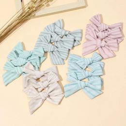 Hair Accessories Baby For Born Toddler Kids Girl Boy Hairclip Cotton Stripe Solid Colour Bowknot Exquisite Handmade Clips