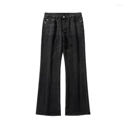 Men's Jeans High Grade Micro Flared Pants Men Women Draped Retro Washed Mop Loose Straight Leg Versatile Trousers