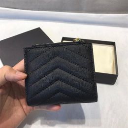 High quality zipper designers short wallets mens for Women leather Business credit card holder men wallet womens with box 15 11cm202q