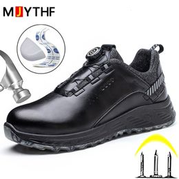 Safety shoes Men's swivel buckle safety shoes Stab-proof work sneakers Waterproof leather shoes insulated 6KV safety boots protection 231207