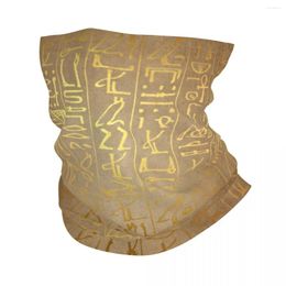 Scarves Vintage Gold Hieroglyphics Bandana Neck Gaiter Egypt Pharaoh Balaclavas Mask Scarf Multi-use Headband Fishing Adult Breathable