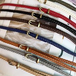 exquisite thin belt for women's casual and versatile Korean fine woven belt for women's matching dress waist chain 231215