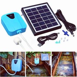 Air Pumps Accessories Solar Oxygen Pump Aquarium Silent Fish Tank Pond Outdoor Fishing Pool Aerator Airpump 231206