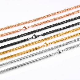 keel chain stainless steel vacuum plated steel/gold/black/rose gold/color 3mm flower basket chain