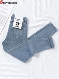 Women's Jeans Vintage High Waist Big Size 9xl Pencil Skinny Strecth Denim Pants Woman Casual Vaqueros Spring Fall Fashion Leggings