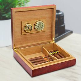 20 Count Cedar Wood Cigar Humidor Humidifier With Hygrometer Case Box with Moisturising Device Cigarette Accessories C01162972458