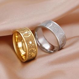 Cluster Rings LIKGREAT Elephant Ring For Women Men Stainless Steel Finger Vinatge Sun Animal Jewellery Gift Amulet Wholesale