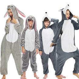 Rompers Winter Animal Wolf Onesie Kids Kigurumi Pajamas Unicorn Sleepwear For Women Pyjamas Jumpsuit Girl Boy Blanket Sleepers Overalls 231208