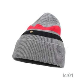 Winter Wool Knitted Hat for Men Women Design Fashion Hip Hop Letter Solid Skull Beanie Caps Casual Warm Thick Cap Black White Hats2v00