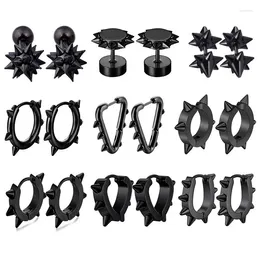 Stud Earrings WKOUD 1 Pair Multi-style Punk Ear Clasp For Men Women Stainless Steel Spiked Gothic Hip Hop Jewelry