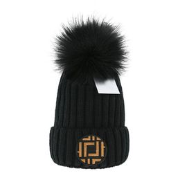 Fashion Women Knit Beanie Designer Warm Winter Hats Large Faux Bobble Knitted Ski Cap Z-3