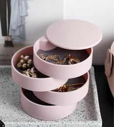 Storage Bottles Jars Design Fashion Women Jewelry Box 4Layer Rotatable Accessory Tray With Lid Birthday Gift For8260908