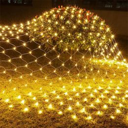 Christmas Decorations 4mx6M 1.5MX1.5M 2x Christmas Garlands LED String Christmas Net Lights Fairy Xmas Party Garden Wedding Decoration Curtain Light 231207