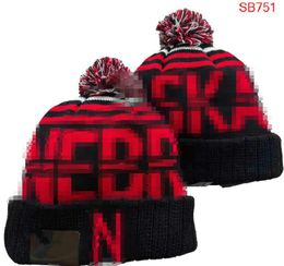 Men's Caps NCAA Alabama Hats All 32 Teams Knitted Cuffed Nebraska Huskers Beanies Striped Sideline Wool Warm USA College Sport Knit hat Beanie Cap For Women