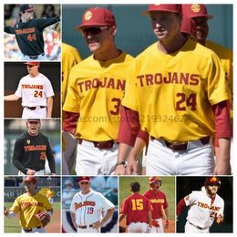 Customise Trojans baseball jerseys Channing Austin Dean Carpentier Mens Women Youth Connor Clift Austin Overn Josh Blum Brayden Dowd Michael Ryhlick Luca DiPaolo