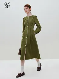 Casual Dresses FSLE Hepburn Style Formal Occasion Temperament Long-sleeved Dress For Women Autumn And Winter French A-Line Long Female