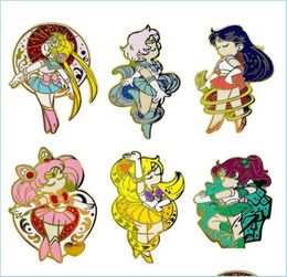 Cartoon Accessories Sailor Moon Brooch Pins Enamel Metal Badges Lapel Pin Brooches Jackets Jeans Fashion Jewellery Drop Delivery Bab3256016