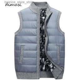 Men's Vests DIMUSI Winter Men Vests Casual Male Knitted Cardigan Parka Vests Thick Warm Waistcoat Mens Thermal Sleeveless Jackets Clothing Q231208