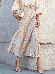 Skirts 2023 Autumn Polka Dot Skirt Women A-line Long Fashion High Waist For