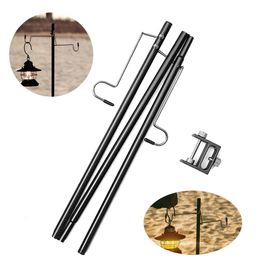 Cords Slings and Webbing Outdoor Camping Hiking Aluminium Alloy Foldable Lamp Post Pole Portable Fishing Hanging Light Fixing Holder Lantern 231208