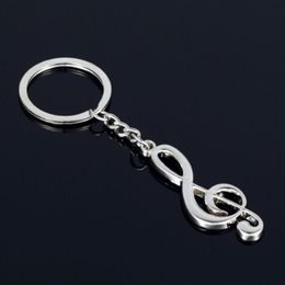 New key chain key ring silver plated musical note keychain for car metal music symbol chains299w