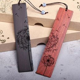 Chinese Style Wooden Dandelion Shape Bookmark Creative Carving Mahogany School Office Read Stationery Student Supplies